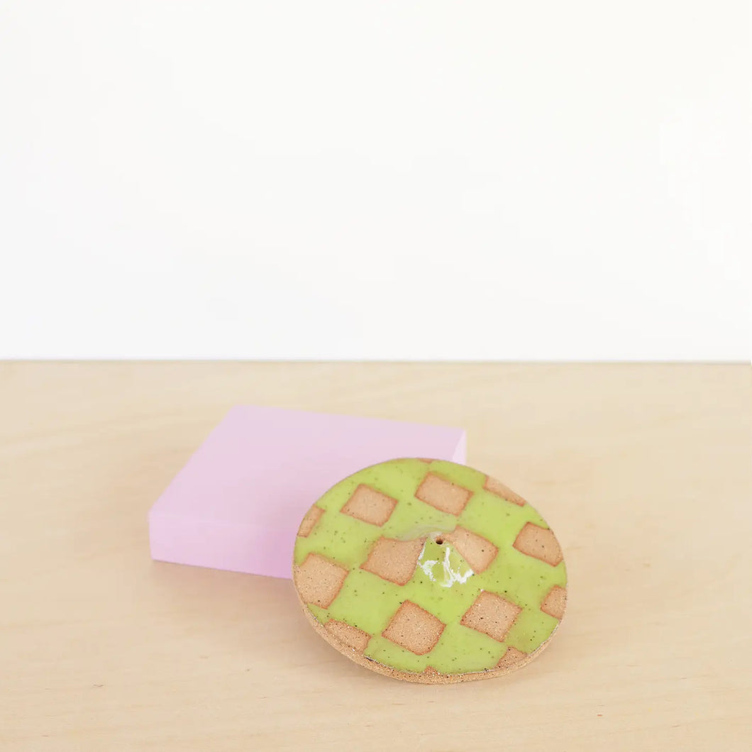 Checkerboard Ceramic Incense Holder - 2 Colours