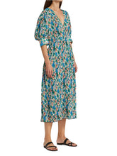 GANNI floral print smocked plisse georgette mini dress size 4