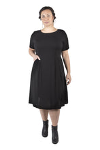 Ingrid Dress in Black Rayon--Size M