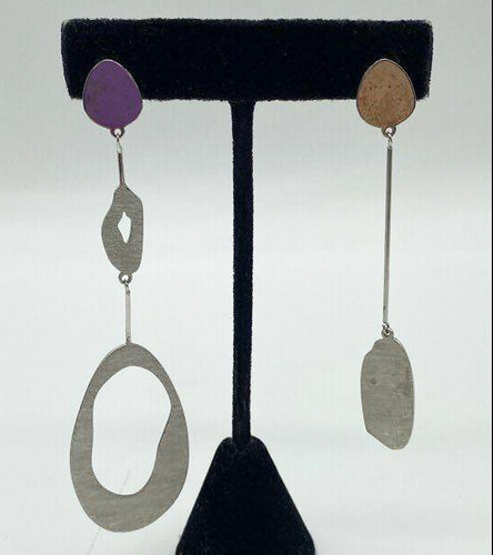 ARGENTO VIVO Silver-Tone Asymmetrical Drop Earrings
