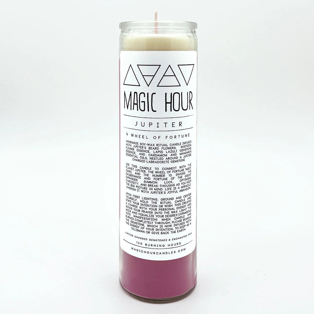 Jupiter / Wheel of Fortune Ritual Candle - Large
