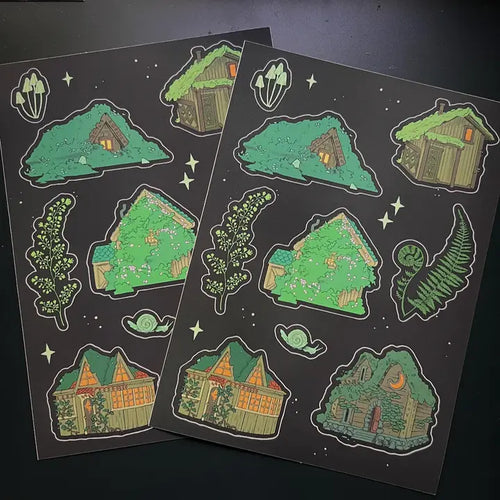 Mossy Houses 5x7 Inch Sticker Sheet