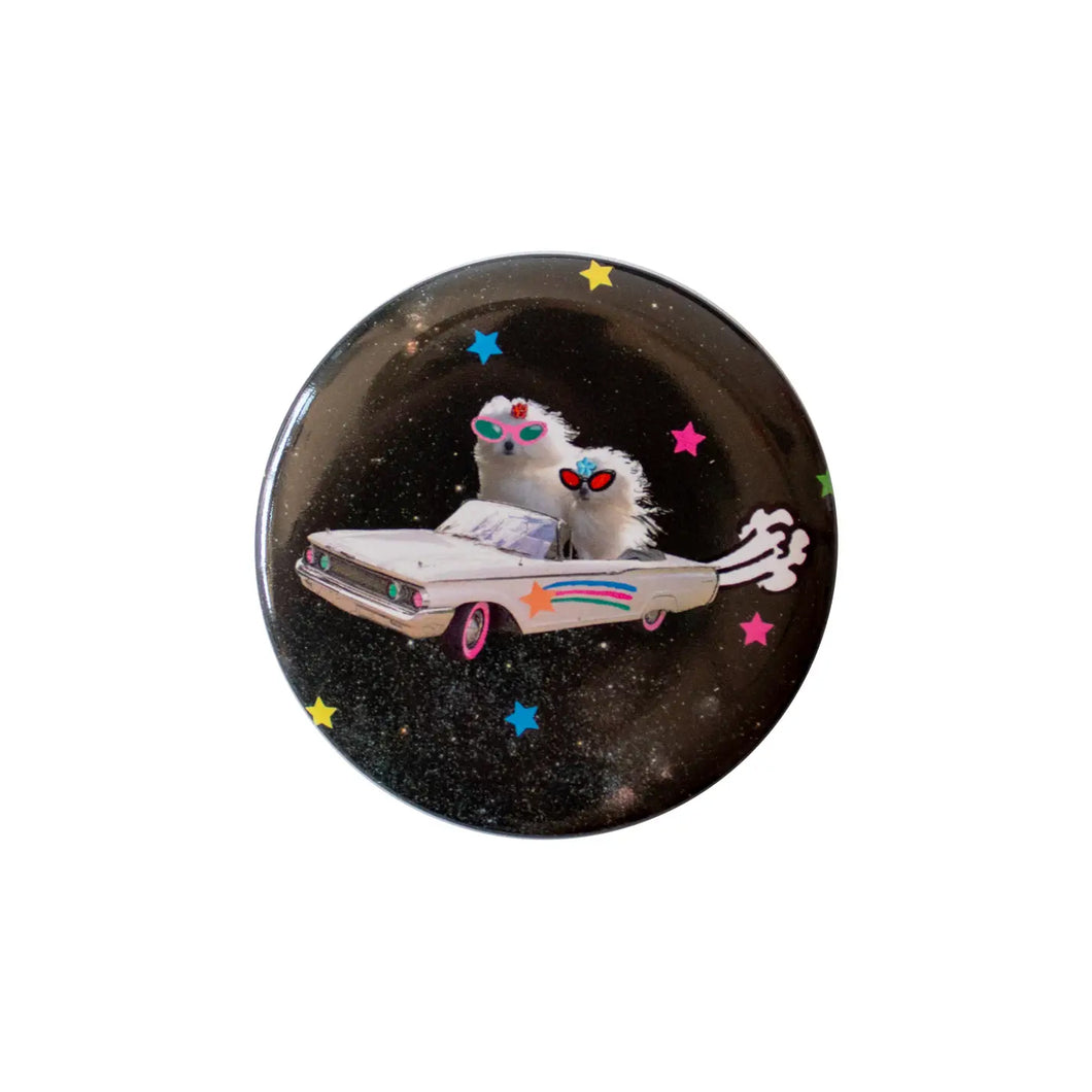 Maltese in Space Pinback Button