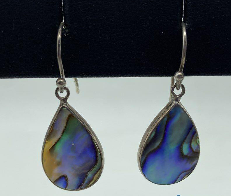 Vintage Abalone Sterling Silver Earrings