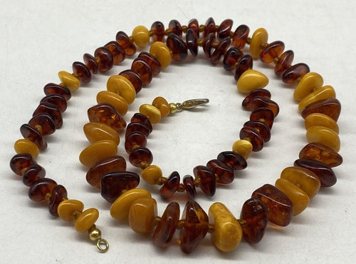 Vintage Two Tone Amber Bead Necklace