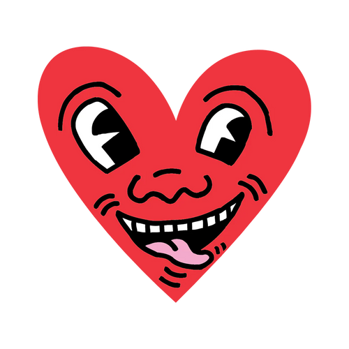 Heart Sticker by Keith Haring