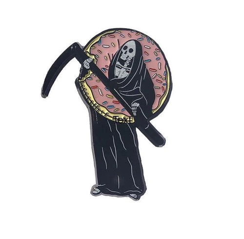 Grim Reaper Donut Float pin