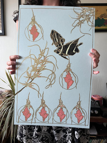 6 of Shells tarot print