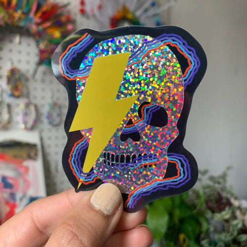 Skull Lightning Sticker