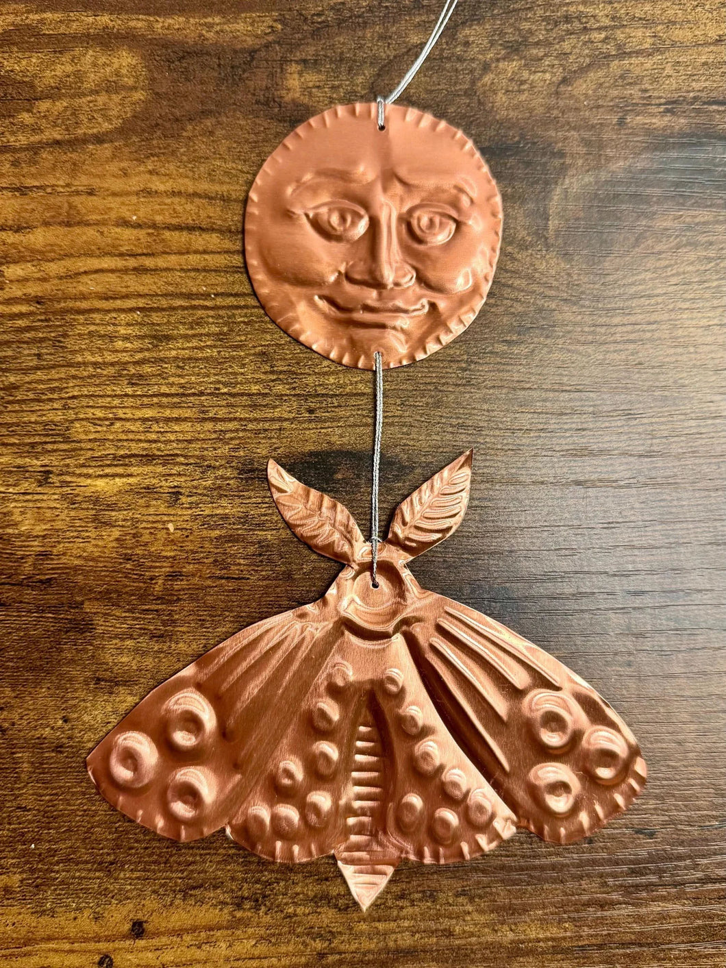 Moon and Moth Handmade Embossed Talisman