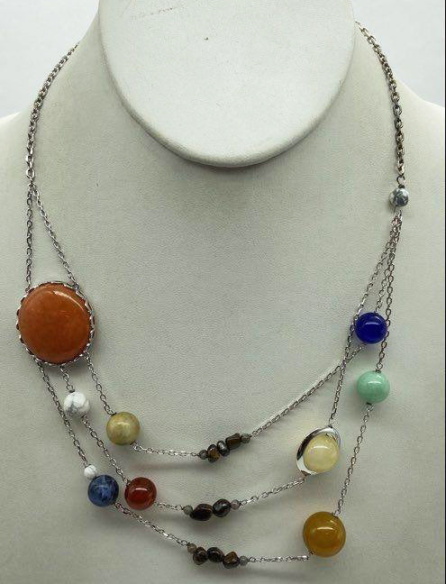 Vintage Solar Orbit Sterling Silver Necklace