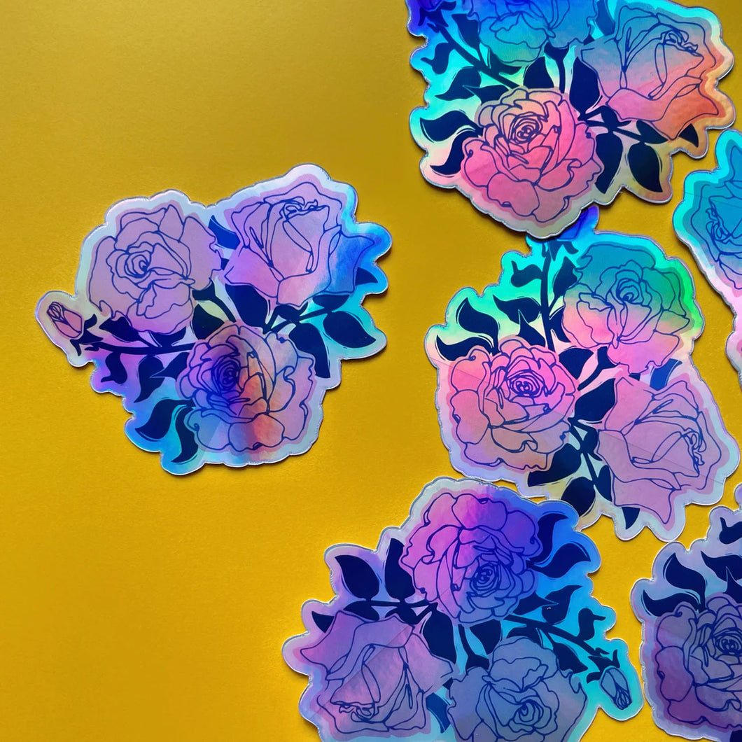 Roses Holographic Sticker