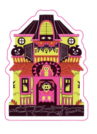 Halloween House Holographic Vinyl Sticker