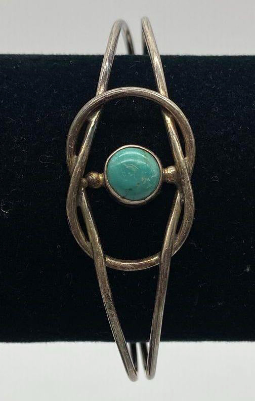 Vintage Turquoise Cuff Sterling Silver Bracelet