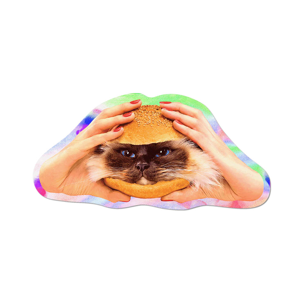 Holographic Catburger Sticker by Toiletpaper