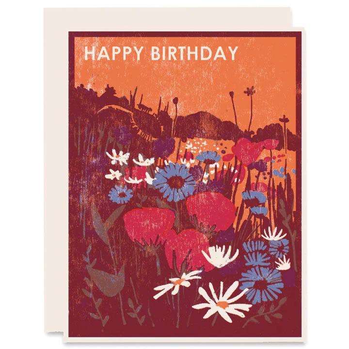 Happy Birthday (Wildflowers) Letterpress Card