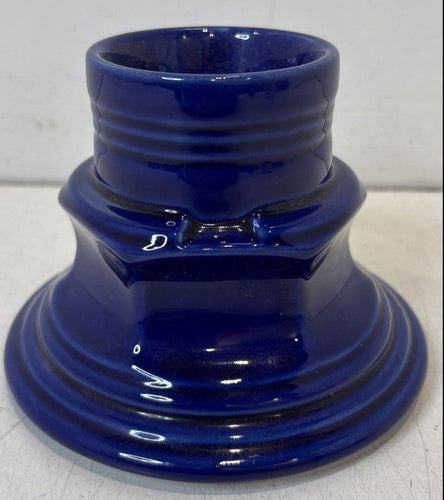 Vintage Glossy Cobalt Blue Ceramic Candle Holder