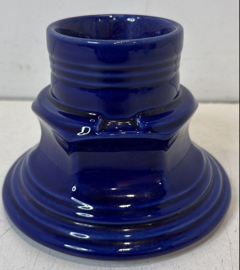 Vintage Glossy Cobalt Blue Ceramic Candle Holder