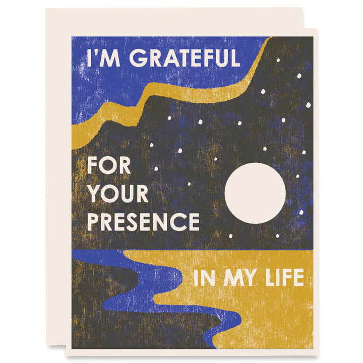 Grateful For Your Presence Letterpress Card