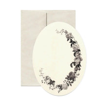 Dark Roses Oval Card