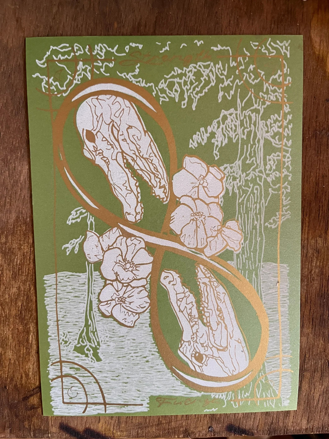 Strength Tarot Postcard