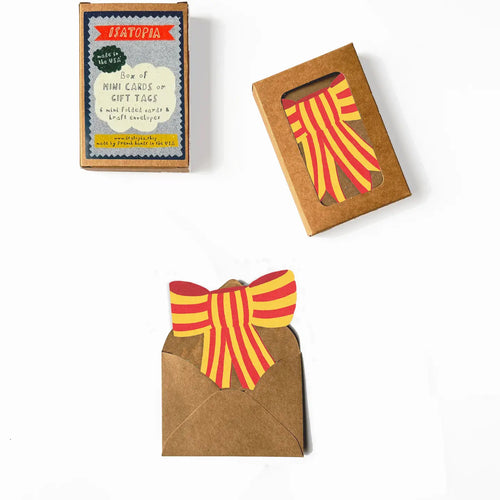 Stripy Bow Mini Cards - Box of 6