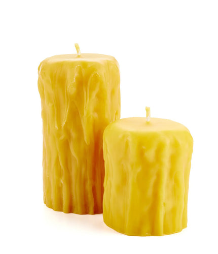 Beeswax Rustic Pillar Candles