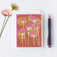 Pink and Gold Floral Letterpress Printed Card