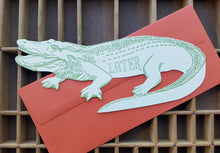 Later Alligator letterpress card
