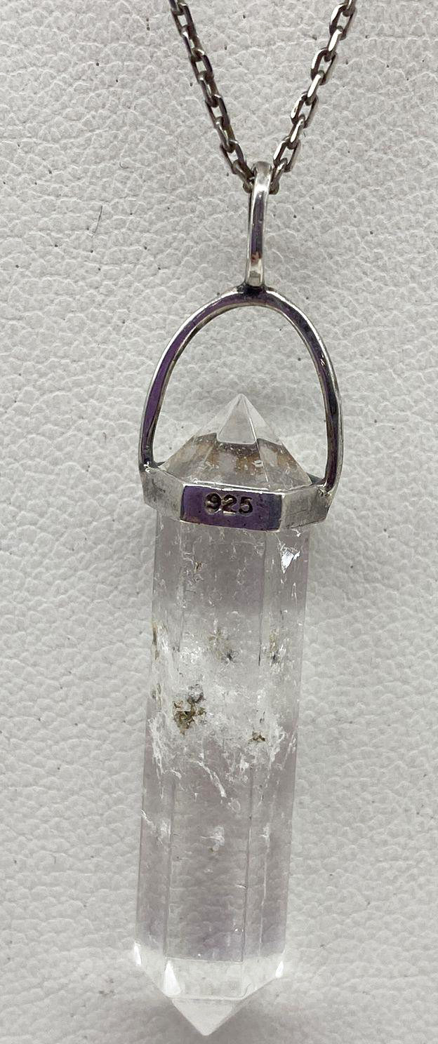 Vintage Quartz Point Sterling Silver Necklace