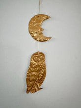Celestial Moon and Owl Silver Foil Embossed Talisman