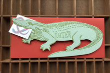 Later Alligator letterpress card