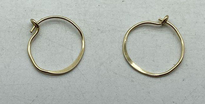 Vintage 10K Yellow Gold Closed Hoop Earrings