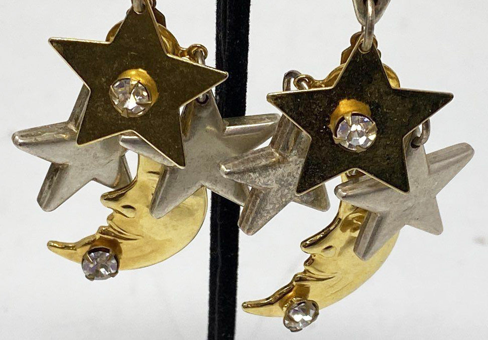 Vintage La Contessa Moon and Stars Earrings