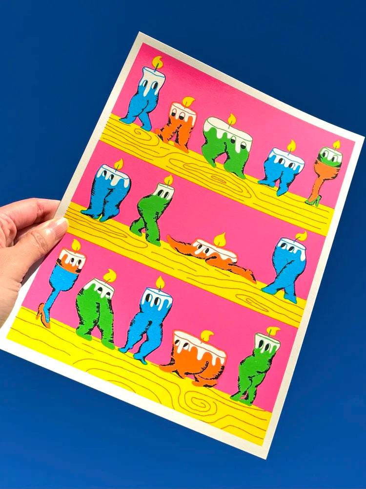 Wittle Waxy Candles Screenprint