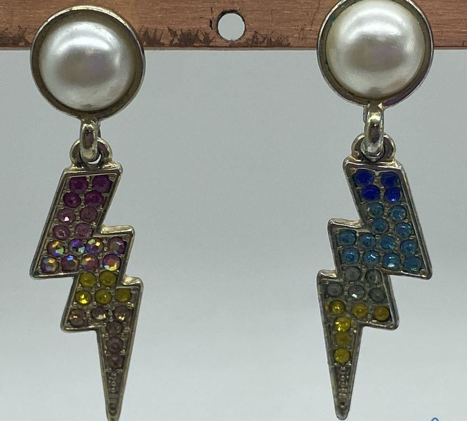 Betsey Johnson Rainbow Lightning Earrings