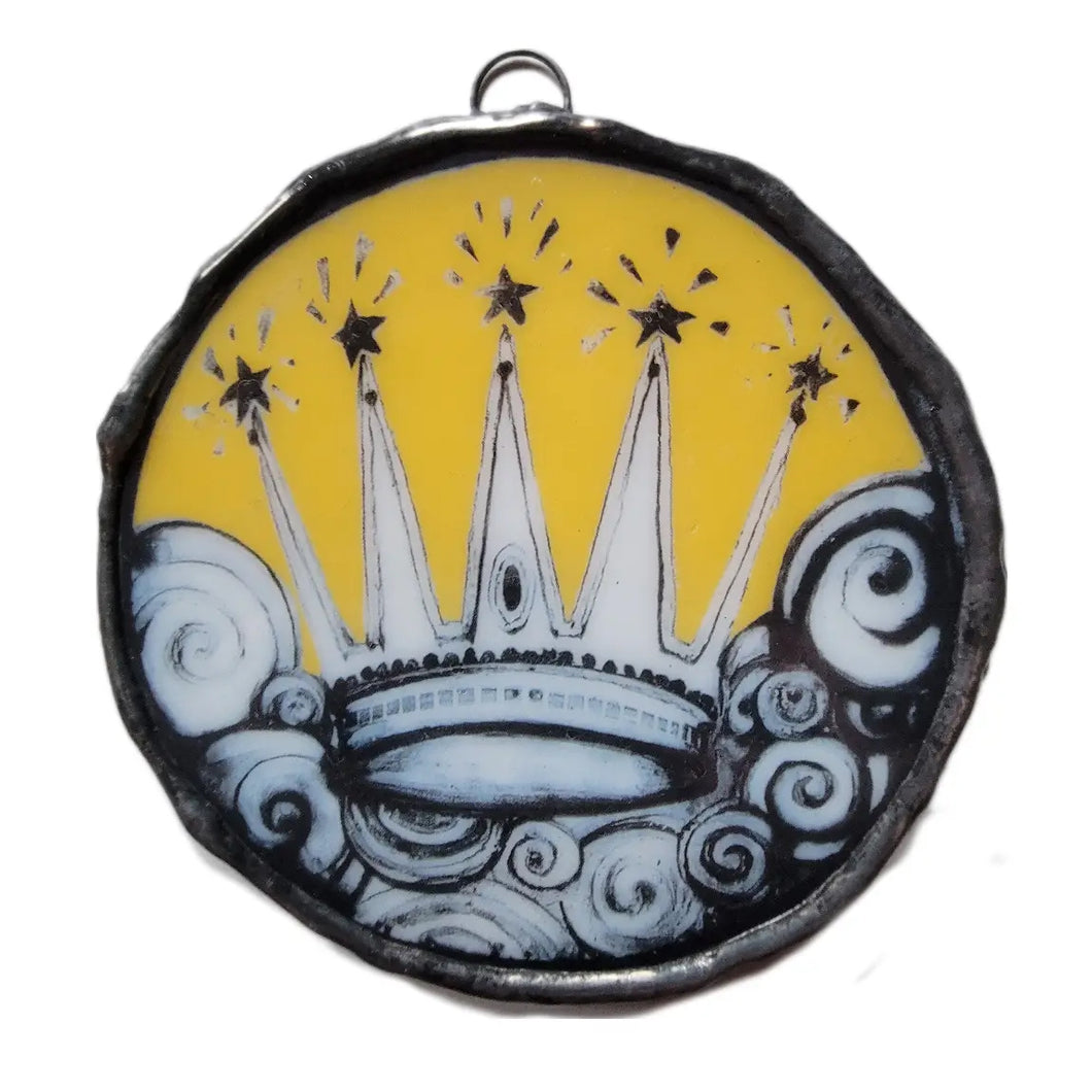 The Crown of Power Art Glass Ornament