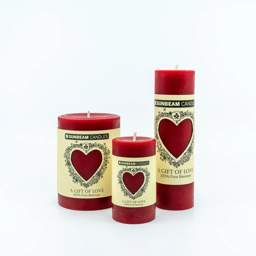 Love Beeswax Pillar Candle