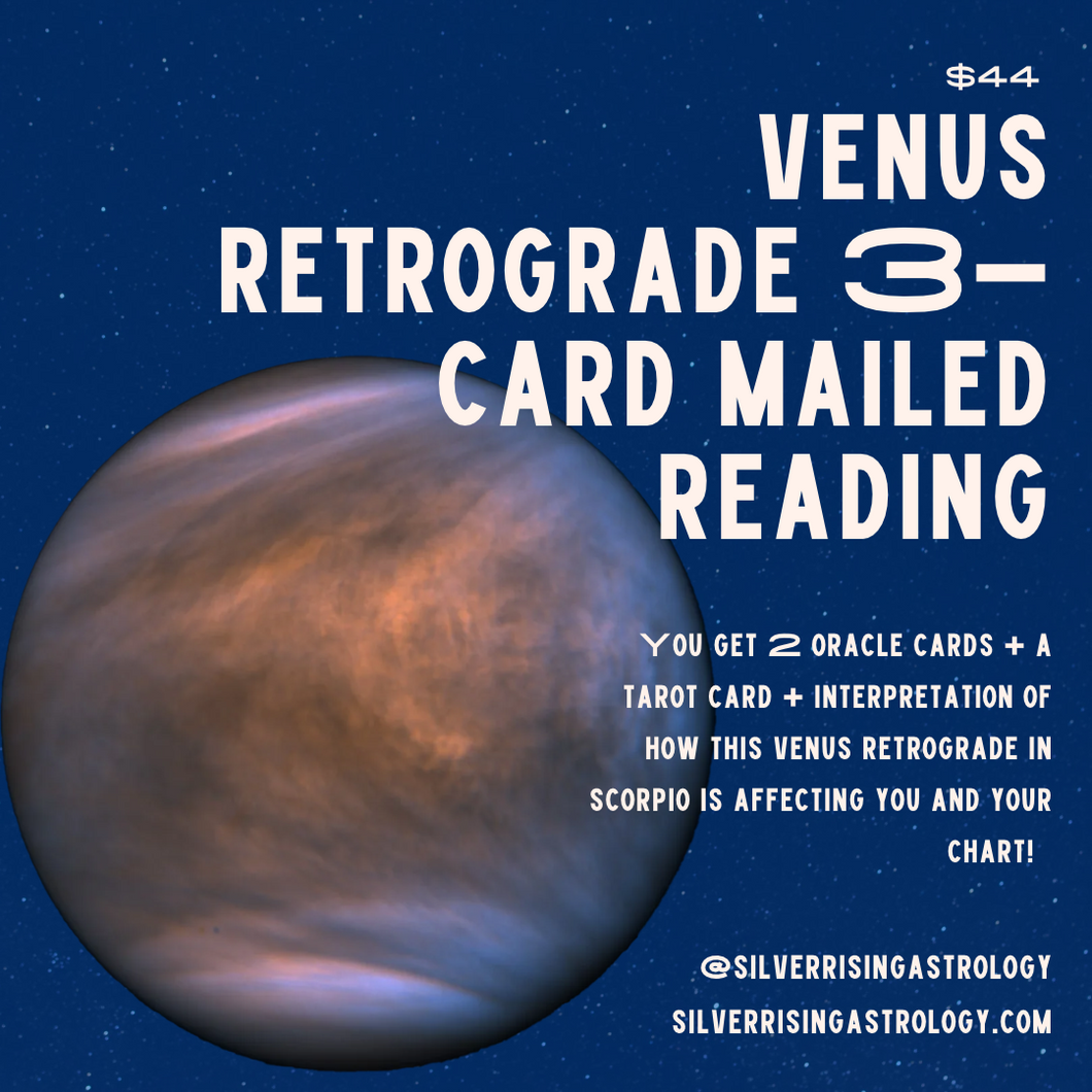 Venus Retrograde Mailed 3-Card Reading