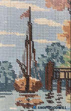 Vintage Sailboat Needlepoint Framed