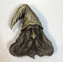 Vintage brass wizard belt buckle