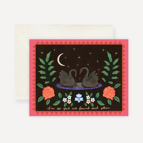 Black Swans Love and Romance Greeting Card