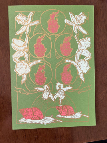 5 of Pentacles postcard
