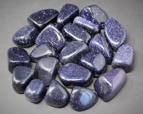 Blue Goldstone tumbled