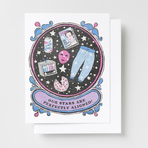 Our Stars Are Perfectly Aligned - Risograph Card