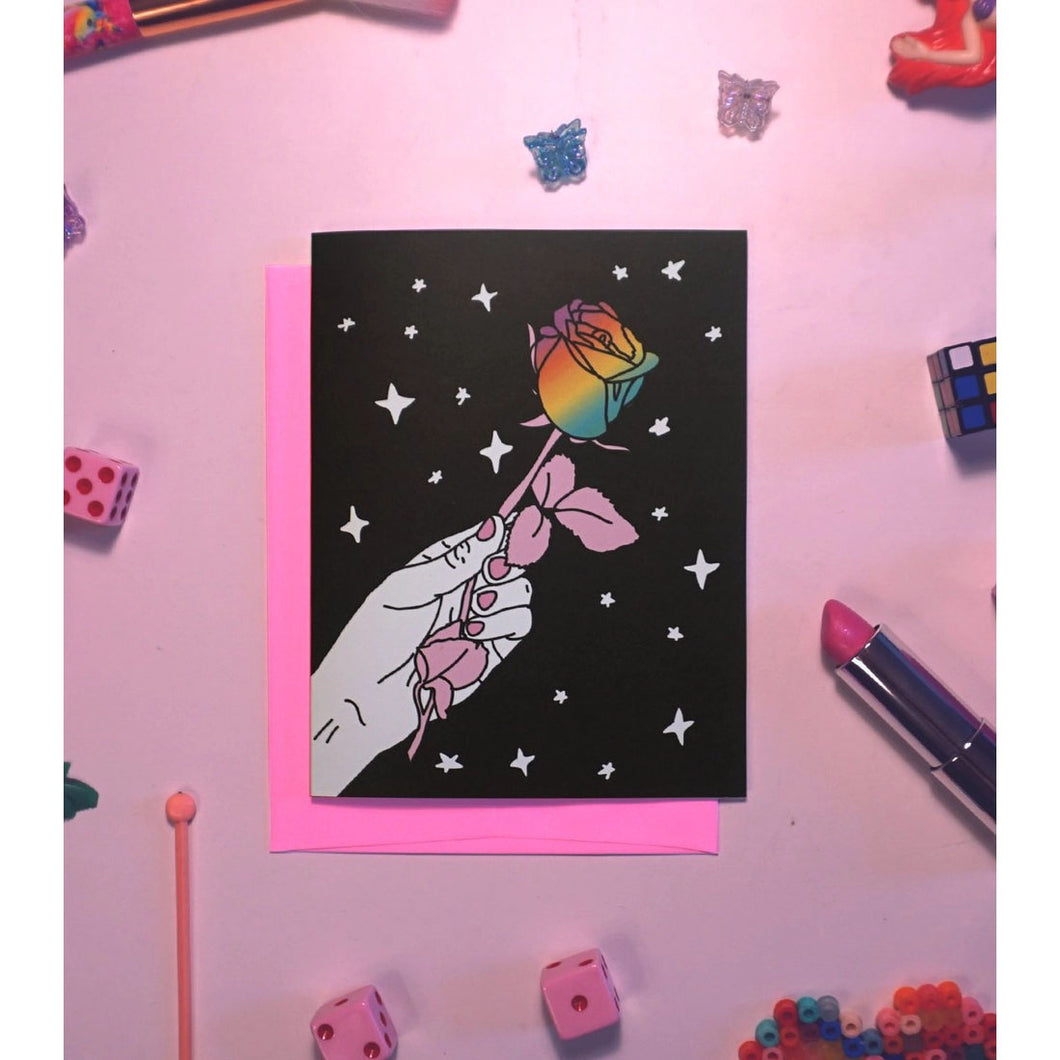 Rainbow Rose card