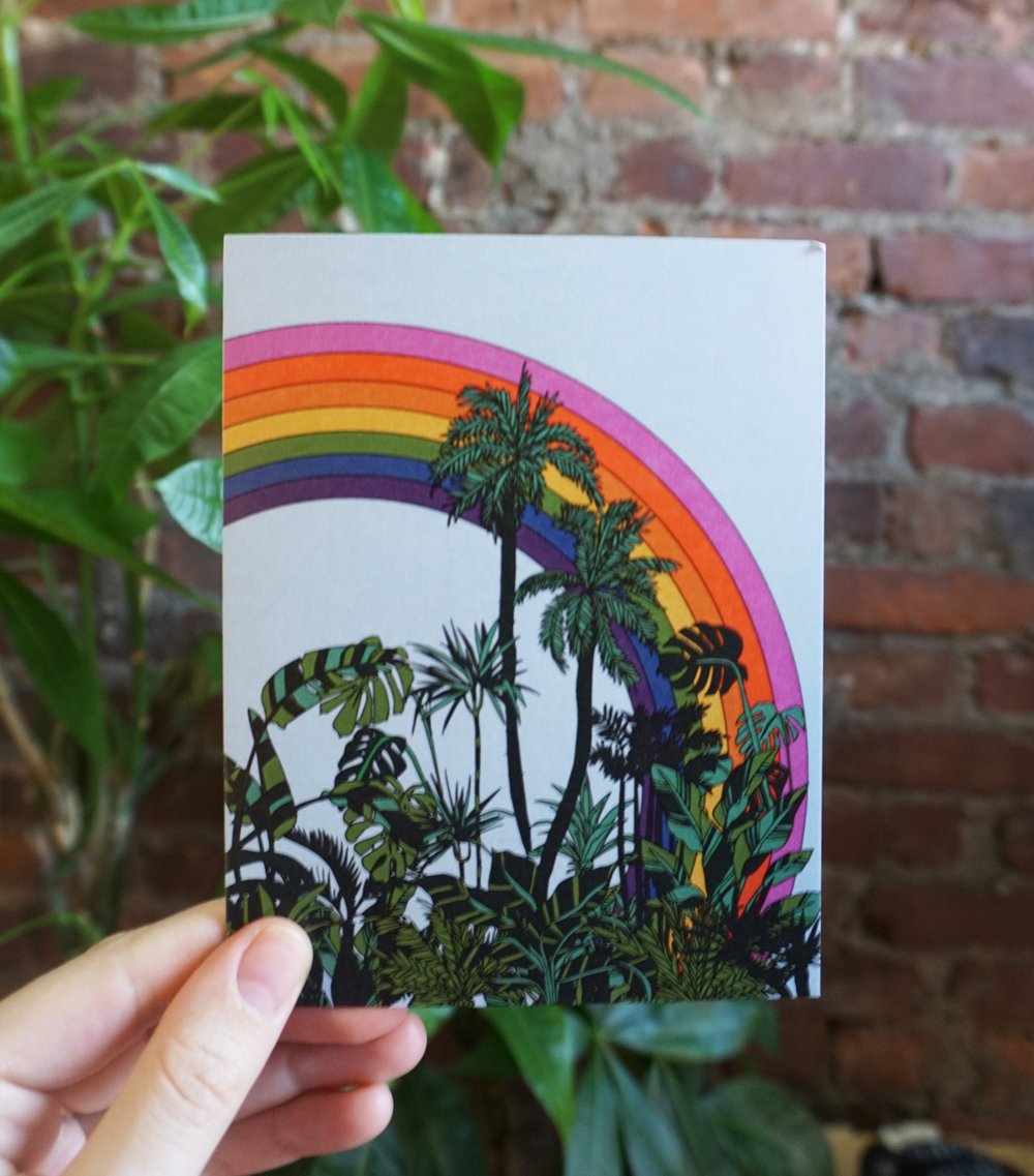 Rainbow Palms card