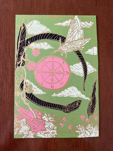 Wheel of Fortune Tarot Postcard