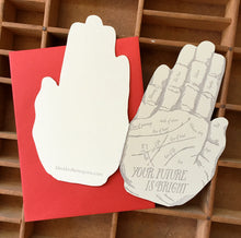 Your Future is Bright Palmistry letterpress card