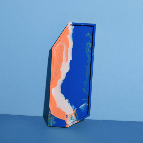 Single Oblong Tray Cobalt Blue & Orange